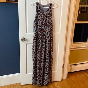 Purple leopard print racer back dress